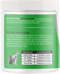 Bern Dog Brand Fiber for Dogs Digestive, Diarrhea, Constipation & Anal Gland Dog Supplement, 6-oz jar slide 2 of 5