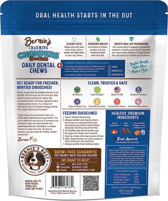 Show full view: Bernie's Charming Chompers Daily Dental Chews Large Dog Treats, 12 count slide 3 of 4
