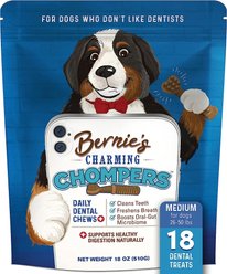 Bernie's Charming Chompers Daily Dental Chews Medium Dog Dental Treats, 18 count