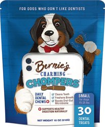 Bernie's Charming Chompers Daily Dental Chews Small Dog Dental Treats, 30 count