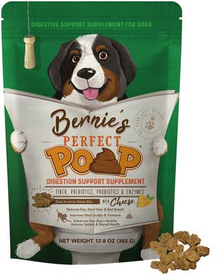 Show full view: Bernie's Perfect Poop Cheddar Cheese Flavor Digestion Support Dog Supplement, 12.8-oz bag slide 1 of 12