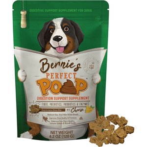 Bernie's Perfect Poop Cheddar Cheese Flavor Digestion Support Dog Supplement, 4.2-oz bag