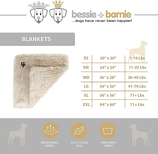 Show full view: Bessie + Barnie Shag Ultra Plush Faux Fur Reversible Dog & Cat Blanket, Simba, Large slide 2 of 4