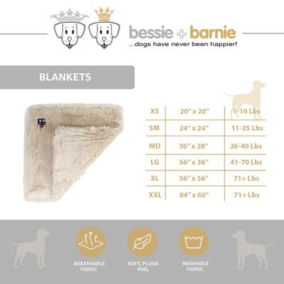 Show full view: Bessie + Barnie Shag Ultra Plush Faux Fur Reversible Dog & Cat Blanket, Simba, Medium slide 2 of 4
