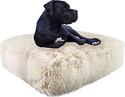 Bessie + Barnie Sicilian Rectangle Pillow Dog Bed with Removable Cover, Black, X-Large slide 2 of 6