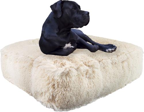 Show full view: Bessie + Barnie Sicilian Rectangle Pillow Dog Bed with Removable Cover, Black, X-Large slide 2 of 8