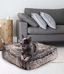 Bessie + Barnie Sicilian Rectangle Pillow Dog Bed with Removable Cover, Frosted Willow, X-Large