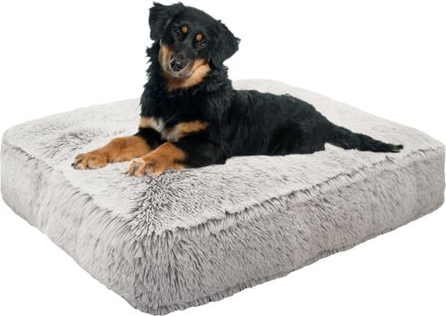 Show full view: Bessie + Barnie Sicilian Rectangle Pillow Dog Bed with Removable Cover, Midnight Blue, Medium slide 4 of 12