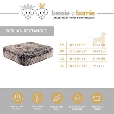 Show full view: Bessie + Barnie Sicilian Rectangle Pillow Dog Bed with Removable Cover, Midnight Blue, X-Large slide 9 of 11
