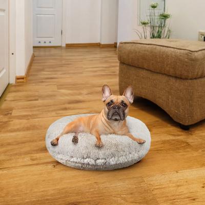 Show full view: Bessie + Barnie Signature Short Shag Luxury Extra Plush Faux Fur Bagel Dog & Cat Bed, Blondie, Small slide 2 of 9