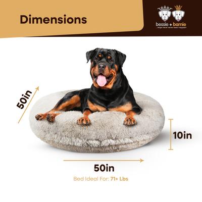 Show full view: Bessie + Barnie Signature Short Shag Luxury Extra Plush Faux Fur Bagel Dog & Cat Bed, Blondie, X-Large slide 3 of 9