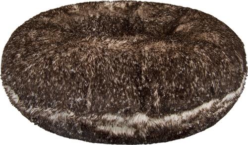 Show full view: Bessie + Barnie Signature Short Shag Luxury Extra Plush Faux Fur Bagel Dog & Cat Bed, Frosted Beige, Large slide 3 of 8