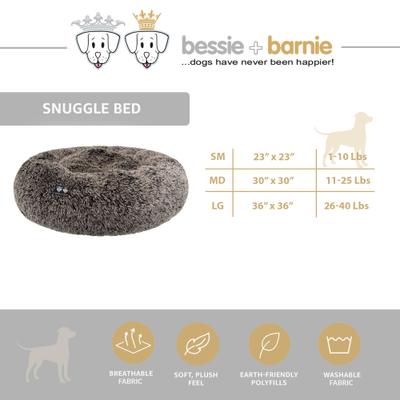 Show full view: Bessie + Barnie Ultra Plush Deluxe Comfort Snuggle Bolster Cat & Dog Bed, Grey, Large slide 6 of 8