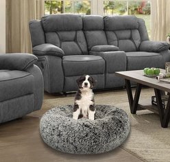 Bessie + Barnie Ultra Plush Deluxe Comfort Snuggle Bolster Cat & Dog Bed, Pink, Large