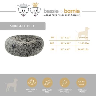 Show full view: Bessie + Barnie Ultra Plush Deluxe Comfort Snuggle Bolster Cat & Dog Bed, Pink, Small slide 6 of 8