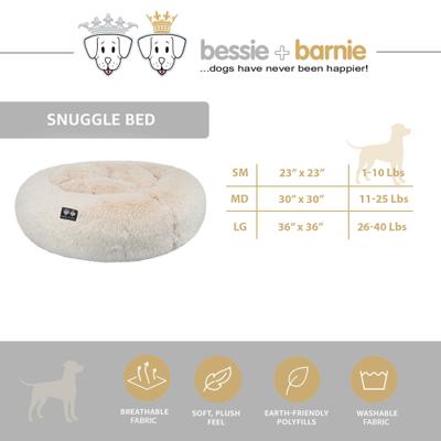 Show full view: Bessie + Barnie Ultra Plush Deluxe Comfort Snuggle Bolster Cat & Dog Bed, Taupe, Large slide 6 of 8