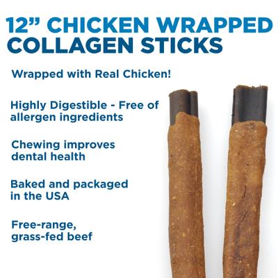 Show full view: Best Bully Sticks 12-inch Collagen Chicken Wrapped Sticks Dog Treats, 6 count slide 5 of 5