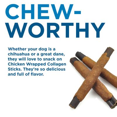Show full view: Best Bully Sticks 6-inch Collagen Chicken Wrapped Sticks Dog Treats, 6 count slide 3 of 5