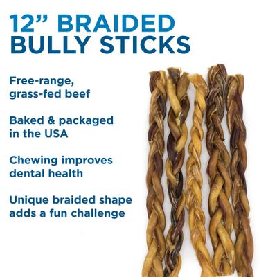 Show full view: Best Bully Sticks Braided 12" Bully Stick Dog Treats, 20 count slide 4 of 6