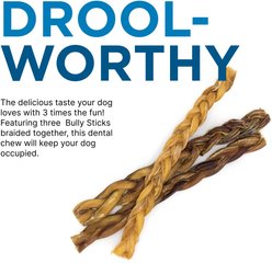 Best Bully Sticks Braided 12" Bully Stick Dog Treats, 3 count slide 2 of 4