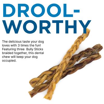 Show full view: Best Bully Sticks Braided 12" Bully Stick Dog Treats, 3 count slide 3 of 6