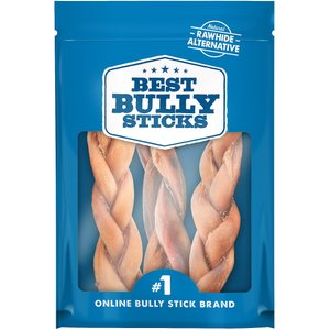 Best Bully Sticks Braided 6" Bully Stick Dog Treats, 3 count