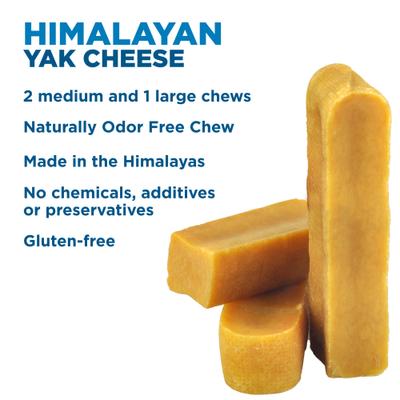 Show full view: Best Bully Sticks Himalayan Golden Yak Cheese Chews Mixed Pack Dog Treats slide 5 of 7