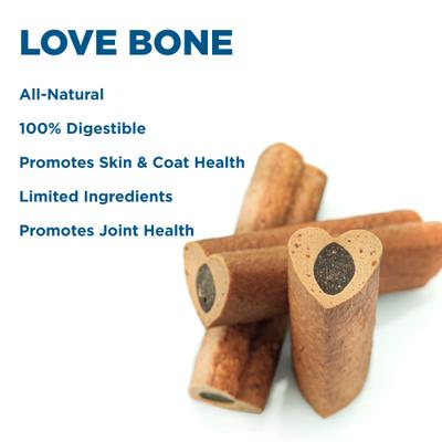 Show full view: Best Bully Sticks Love Bone Chicken Flavored Chew Dog Treats, 6 count slide 6 of 8