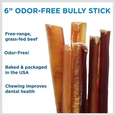 Show full view: Best Bully Sticks Odor Free 6" Bully Stick Dog Treats, 6 count slide 4 of 10
