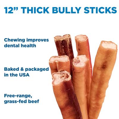 Show full view: Best Bully Sticks Thick 12" Bully Sticks Dog Treats, 10 count slide 4 of 7