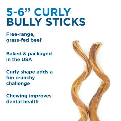 Show full view: Best Bully Sticks Thick Curly 5-6" Bully Sticks Dog Treats, 12 count slide 4 of 8