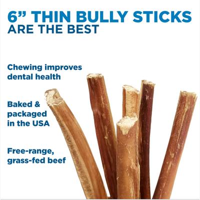 Show full view: Best Bully Sticks Thin 6" Bully Sticks Dog Treats, 24 count slide 4 of 8