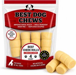 Best Dog Chews Beef Cheek Rolls 5 to 6-in Dog Treats, 4 count