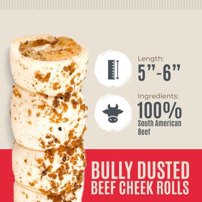 Show full view: Best Dog Chews Beef Cheek Rolls Bully Dusted 5 to 6-in Dog Treats, 4 count slide 3 of 5