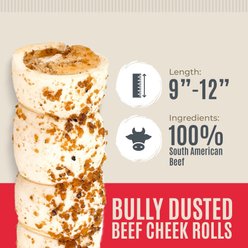 Best Dog Chews Beef Cheek Rolls Bully Dusted 9 to 12-in Dog Treats, 3 count slide 2 of 4
