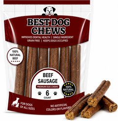 Best Dog Chews Beef Sausage Dog Treats, 6 count