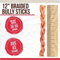 Best Dog Chews Braided 12-in Bully Sticks Dog Treats, 3 count slide 2 of 9