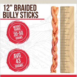 Best Dog Chews Braided 12-in Bully Sticks Dog Treats, 6 count slide 2 of 9