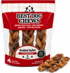 Best Dog Chews Braided Gullet Beef Flavored 6-in Dog Chews, 3 count