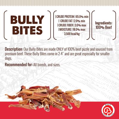 Show full view: Best Dog Chews Bully Bites 2 to 4-in Dog Treats, 8-oz bag slide 4 of 5
