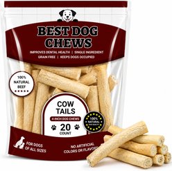 Best Dog Chews Cow Tails Beef Flavored Dog Chews, 20 count