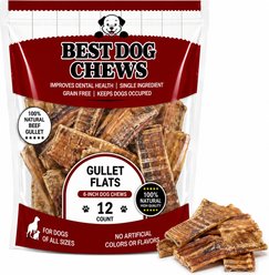 Best Dog Chews Gullet Flats Beef Flavored 6-in Dog Chews, 12 count