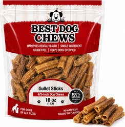 Best Dog Chews Gullet Sticks Beef Flavored 4 to 5-in Dog Chews, 16-oz pouch