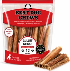 Best Dog Chews Gullet Sticks Beef Flavored 6-in Dog Chews, 12 count