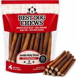 Best Dog Chews Jumbo 12-in Bully Sticks Dog Treats, 3 count