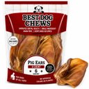 Best Dog Chews Pig Ears Dog Treats, 6 count
