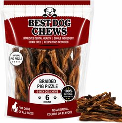 Best Dog Chews Pig Pizzle Pork Flavored Dog Chews, 6 count