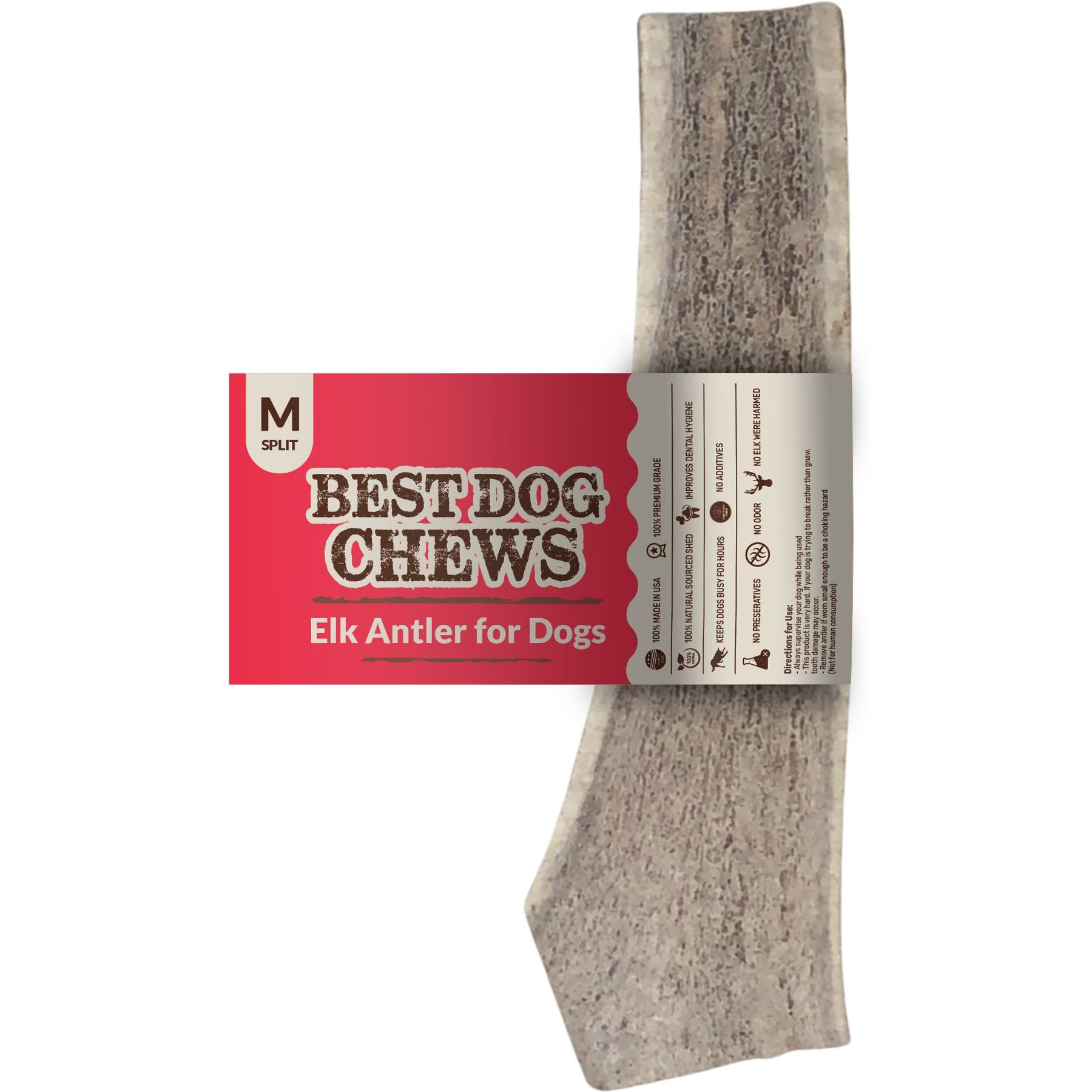 Best Dog Chews Split Elk Antler Dog Treats, 1 count, Medium