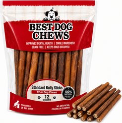 Best Dog Chews Standard 12-in Bully Sticks Dog Treats, 12 count slide 1 of 9