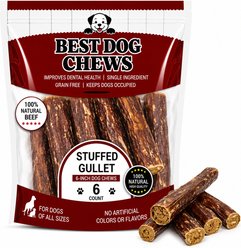 Best Dog Chews Stuffed Gullet Beef Flavored 6-in Dog Chews, 6 count